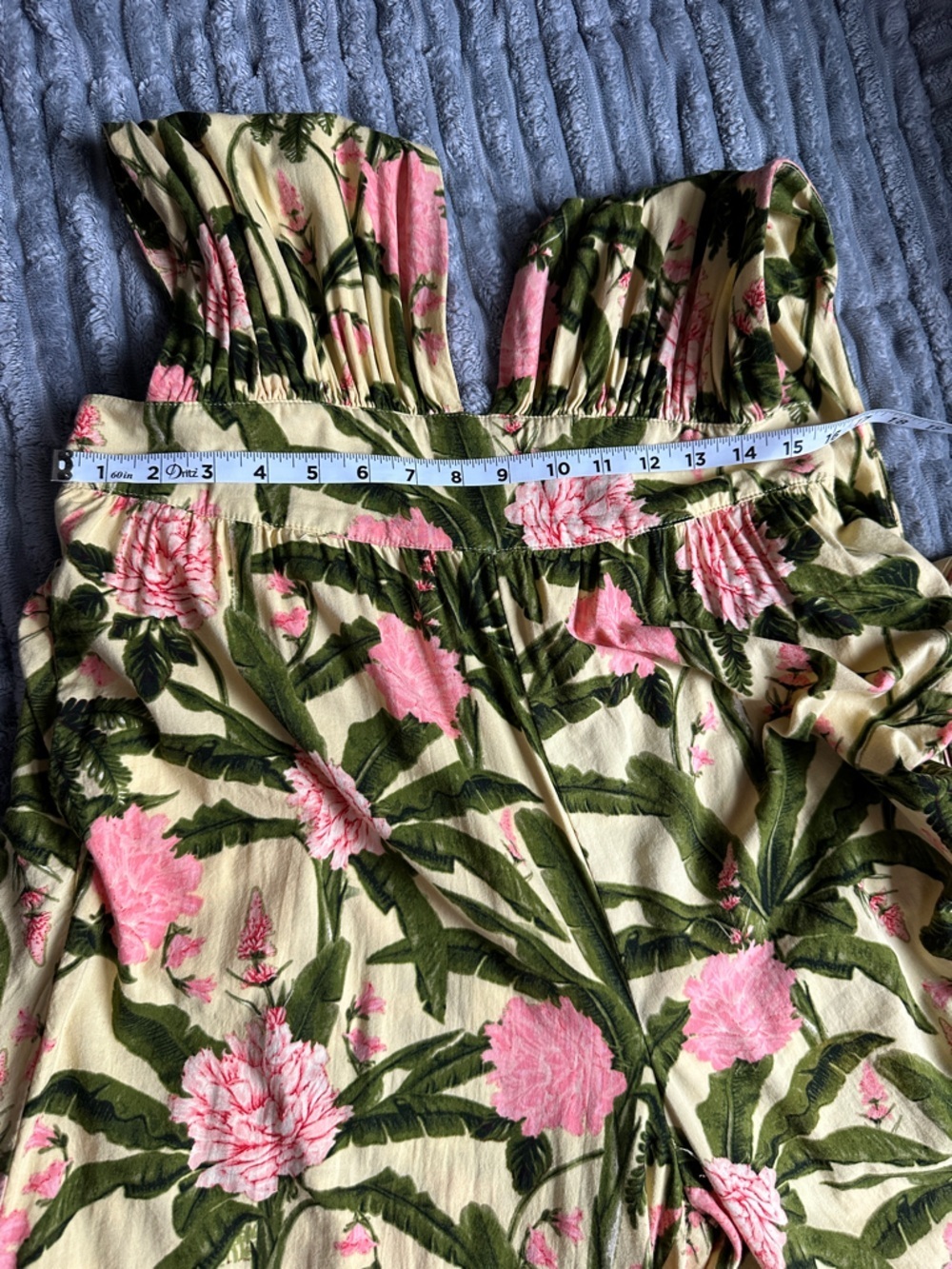 Agua Bendita Floral Halter wide leg jumpsuit in Yellow, Pink & Green - Picture 11 of 12